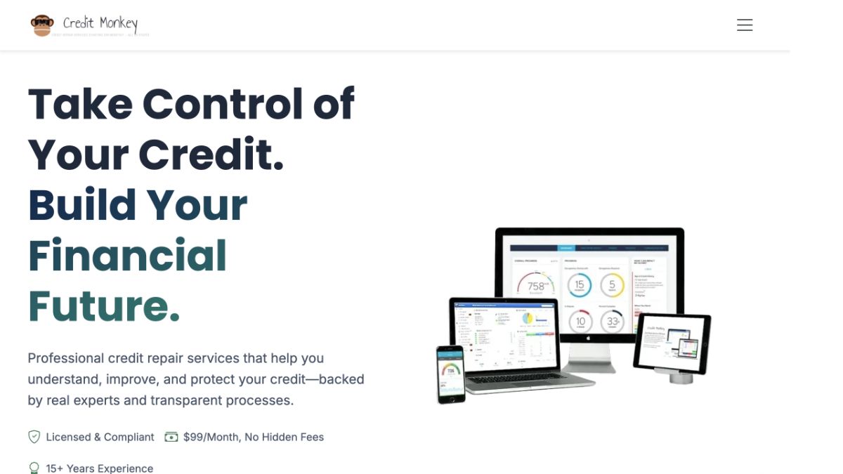 CreditMonkey website preview